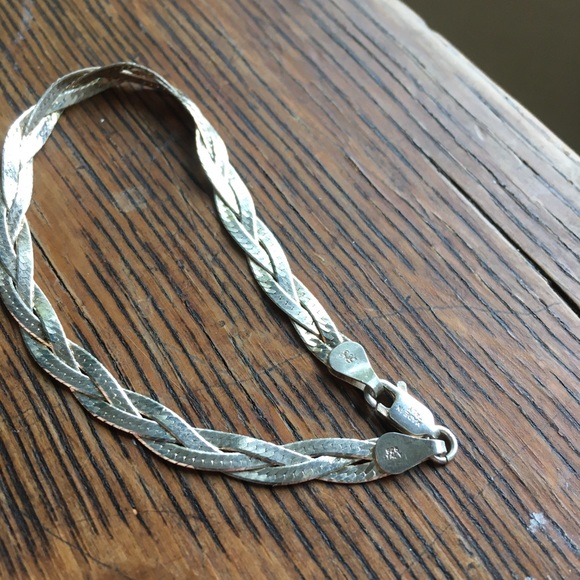 925 Sterling Silver Twisted Braided Bracelet - Picture 3 of 6